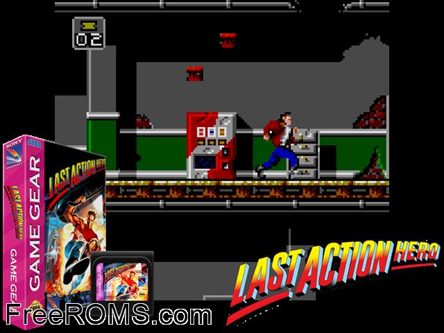 Last Action Hero Game Gear game showing 3D box cover and gameplay screenshot